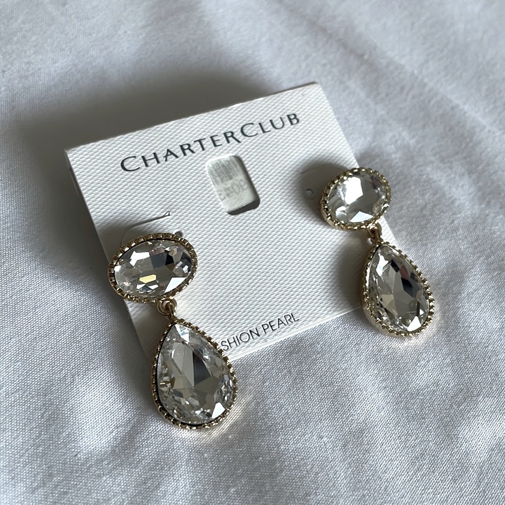 Charter Club Glass Fashion Pearl Earrings